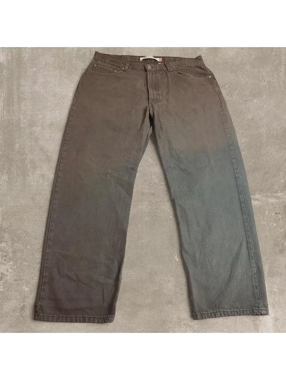 Vintage Levis 550 Mens Relaxed Fit Tapered Olive Green Denim Jeans 38x30